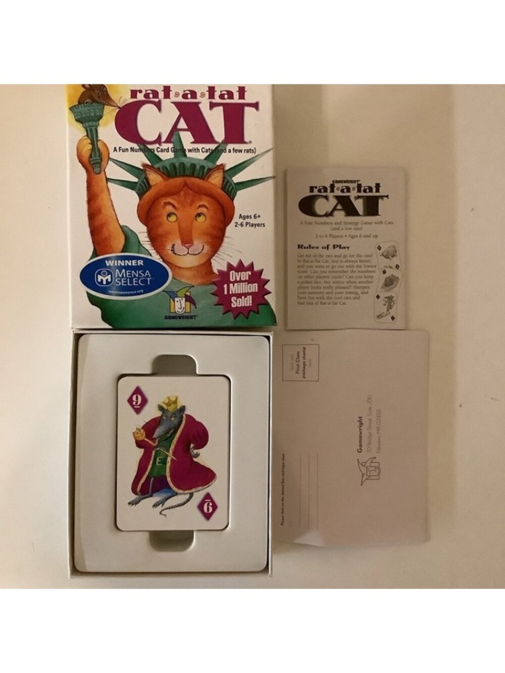 1996 Rat a Tat Cat Card Game by Gamewright Clean & Complete, Preloved